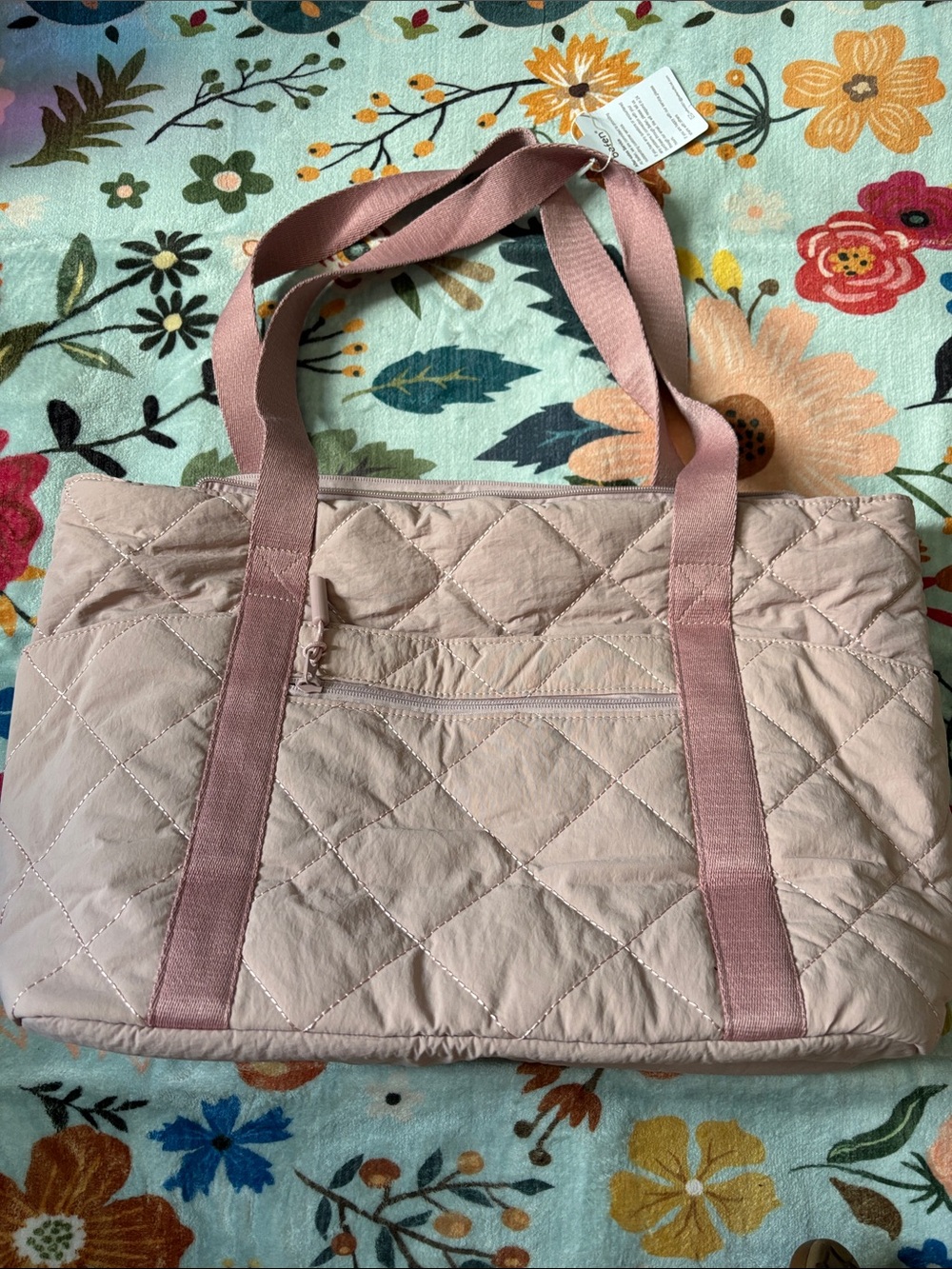 Befen Quilted Tote Laptop Bag - Blush Pink NWT